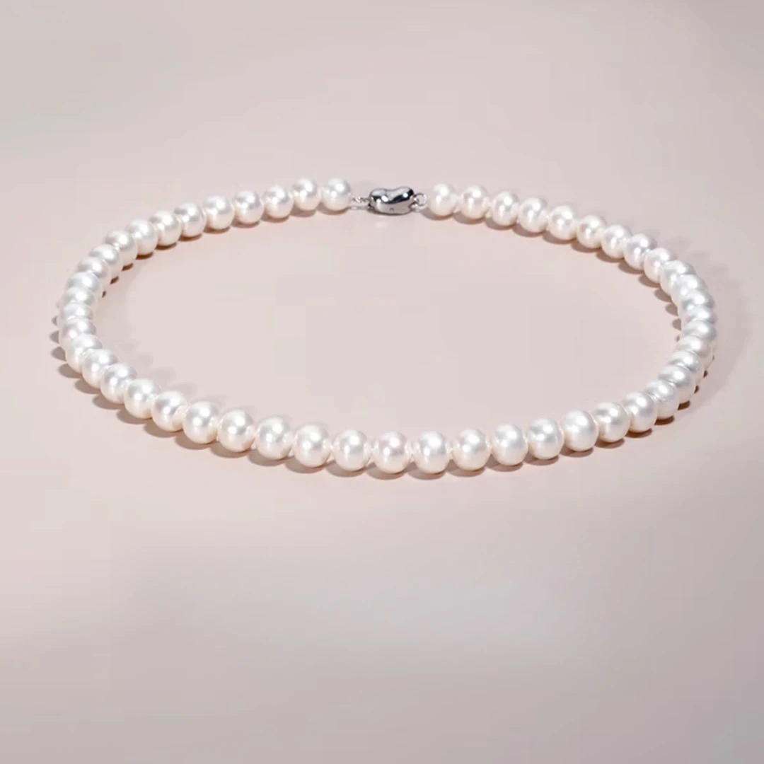 8-9mm（极光白雪）精致百搭点位淡水无核珍珠项链气质百搭时尚