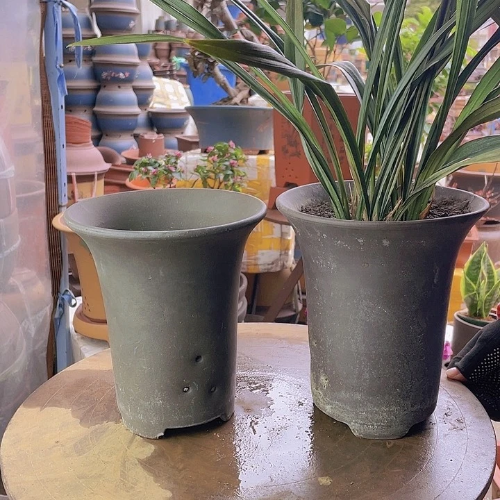 紫砂宜兴紫砂素面兰花盆18+18