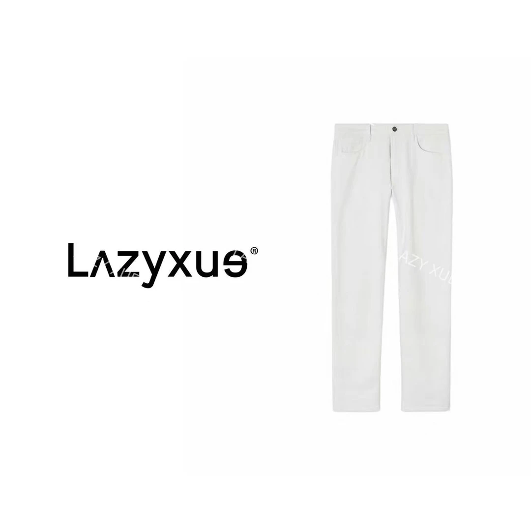 LAZYXUE薛懒懒/"Old Money"新款简约百搭直筒白色牛仔裤 ZK341