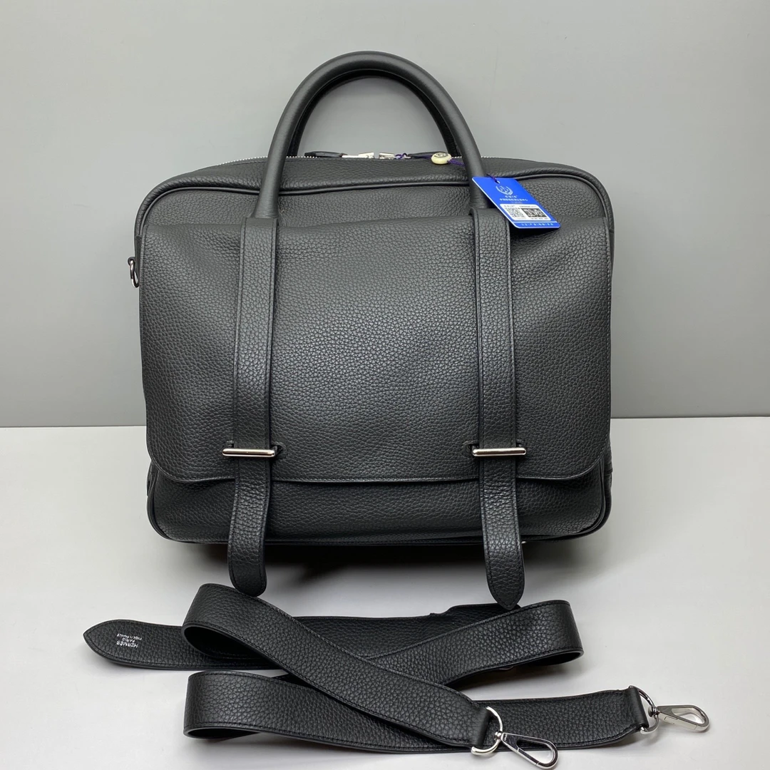 99新 Hermes/爱马仕 98新爱马仕0869 steve双扣男士公文包手提包