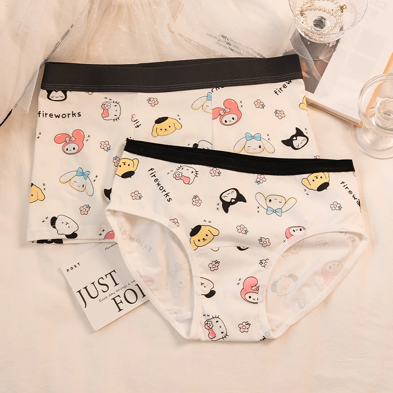 初恋鸥鸥~情侣内裤95棉秋冬抗菌一男一女卡通可爱搞怪三角平角裤