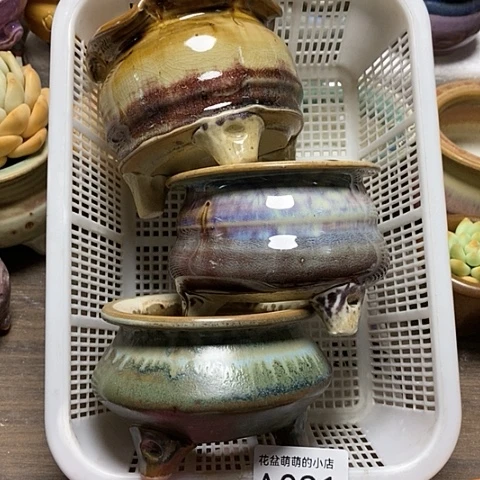 紫砂花盆091微瑕品口径7到8左右