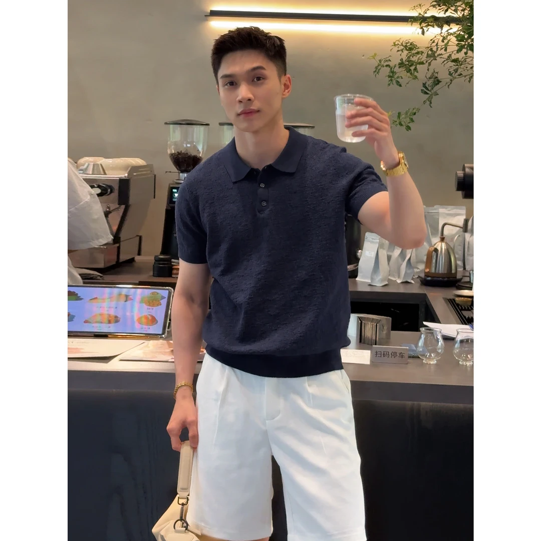 『荷风听夏 简约映象』复古棉麻褶皱纹理感通勤百搭短袖针织POLO