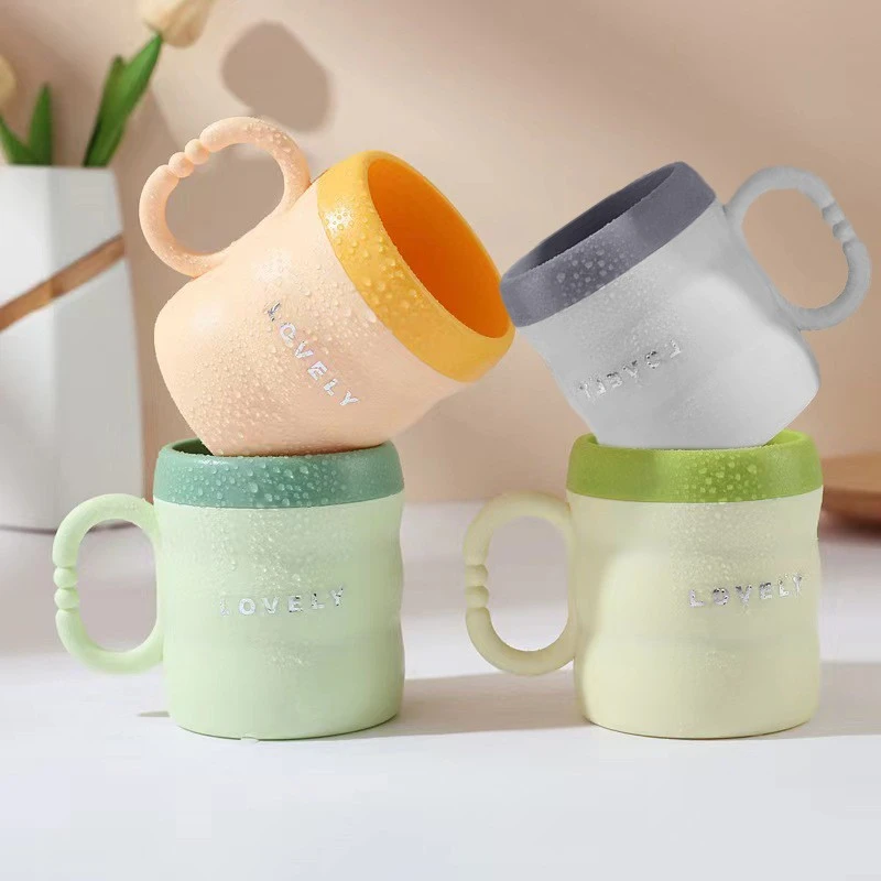 双层漱口杯加厚仿陶瓷牙刷杯家庭亲子杯情侣竹节杯刷牙杯