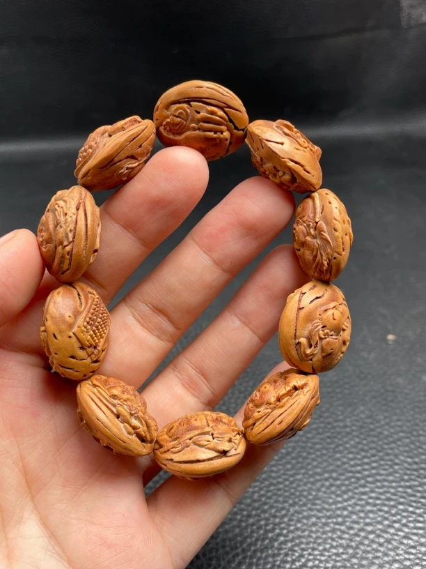 桃核雕刻2.3群仙纳福手串