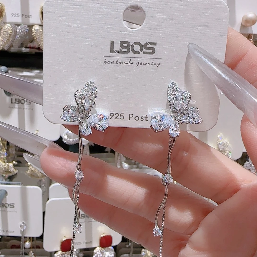 锆石铜合金925银耳环