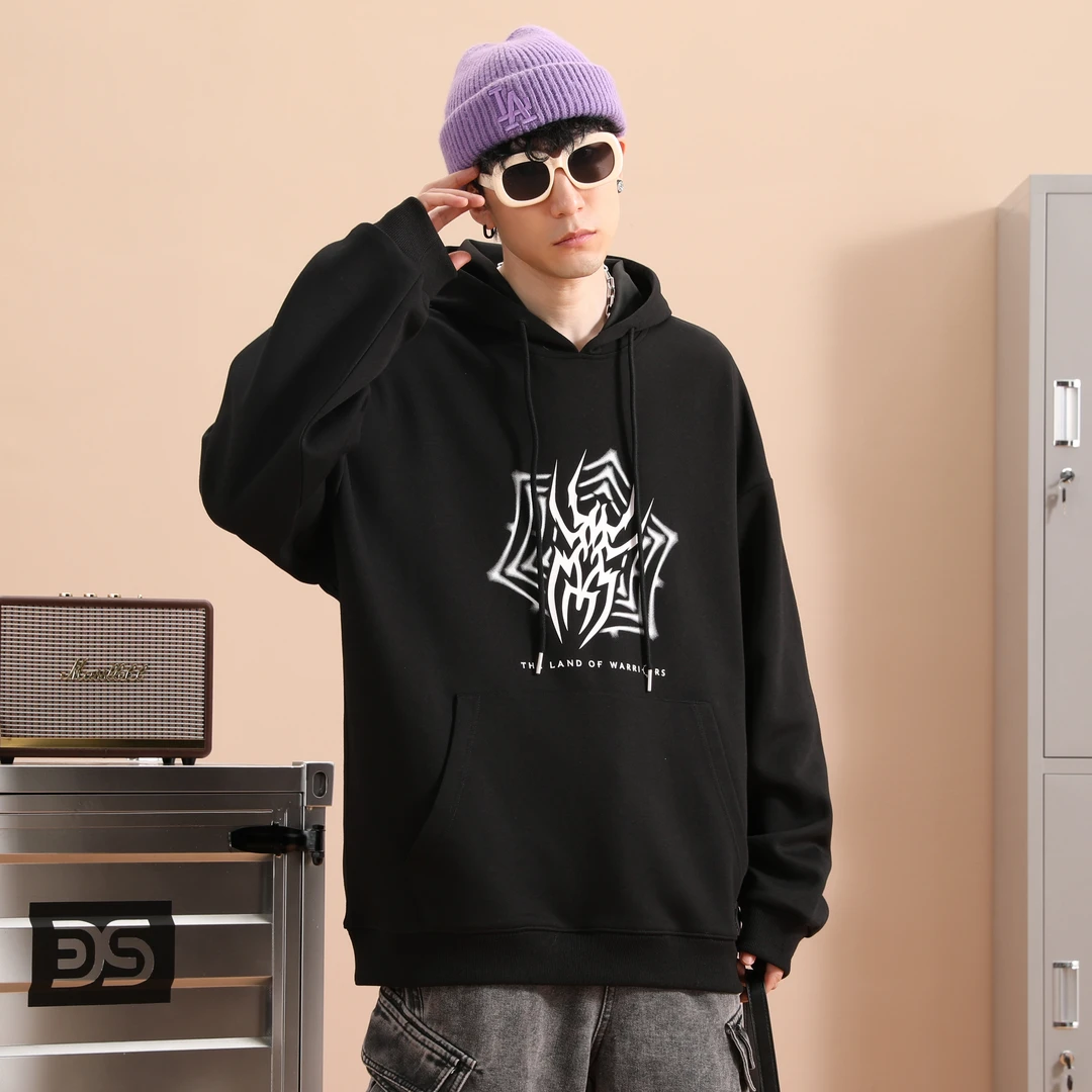 DL3AWXY6046潮流连帽款宽松型长袖冬季保暖卫衣春秋男装宽松