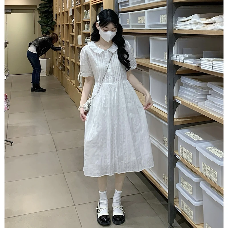 女童连衣裙夏季儿童白色宽松中大童女孩时尚洋气裙子显瘦气质长裙