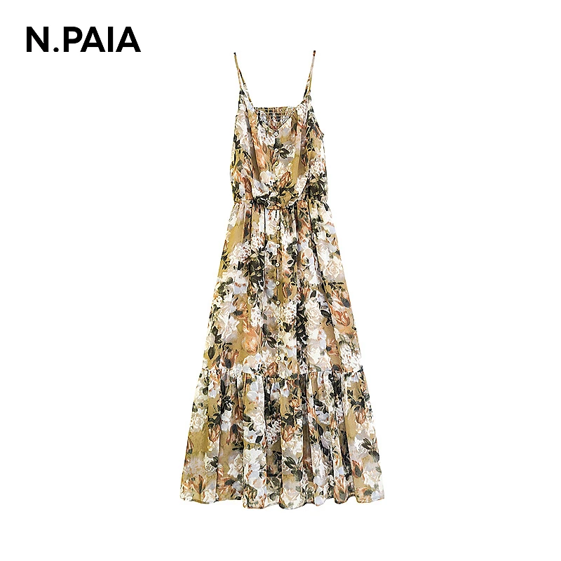 【可可专属】恩派雅2025夏新款法式优雅碎花裙吊带连衣裙XWKEA4201A