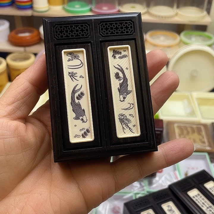 *****张圣林双格竹蛉盒带柬竹2布套1