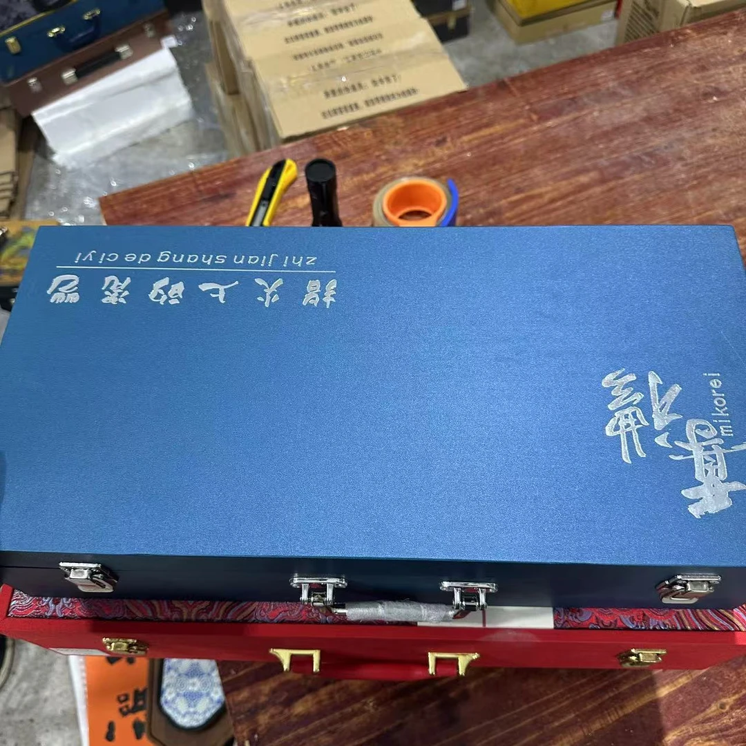 高档羊脂玉山水套组送礼家用办公带礼盒0254