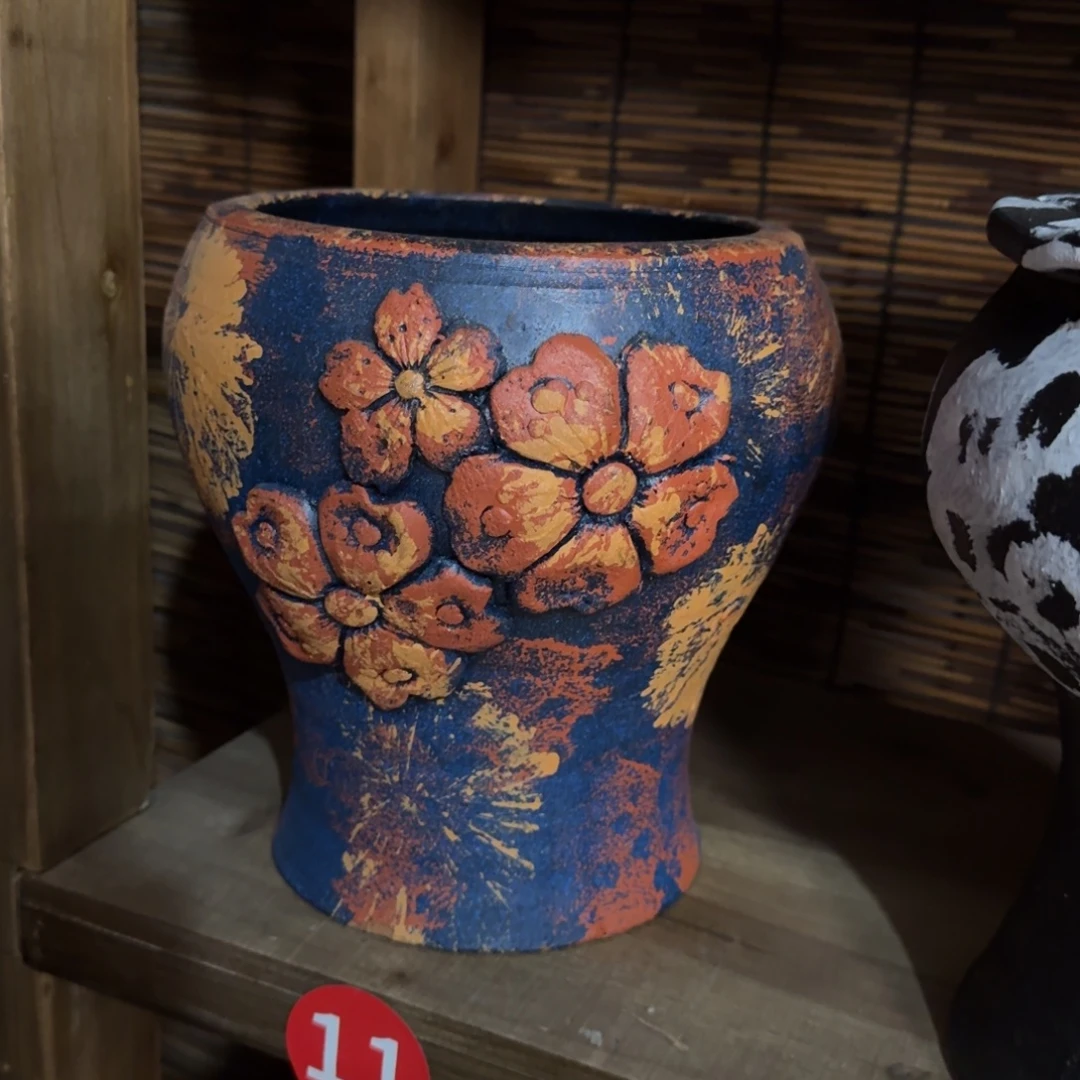 带孔高端浮雕花盆炸炸炸