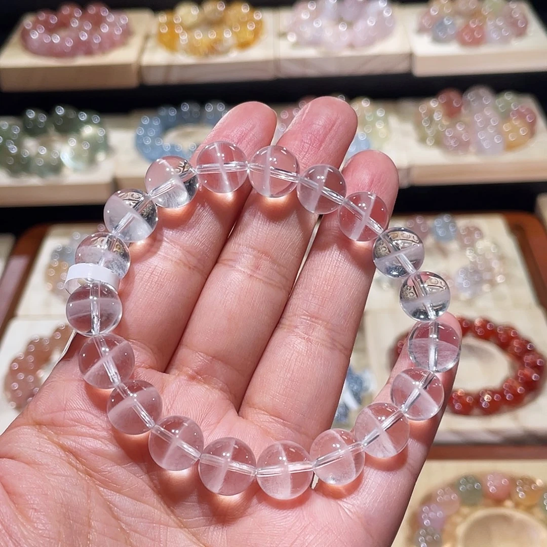 手链未镶嵌水晶兔毛手链，晶体通透