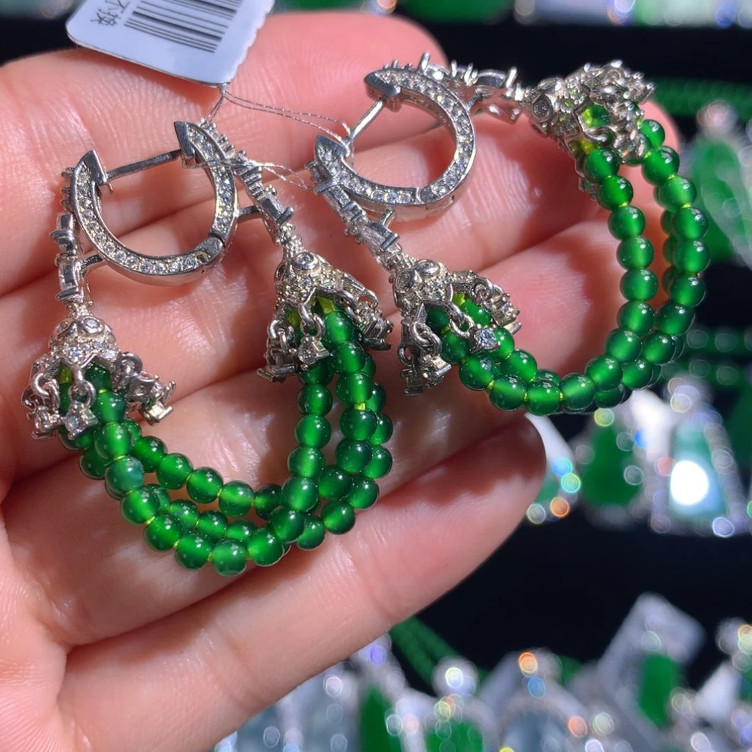 【闪购商品】翡翠银S925镶嵌颈饰天然翡翠