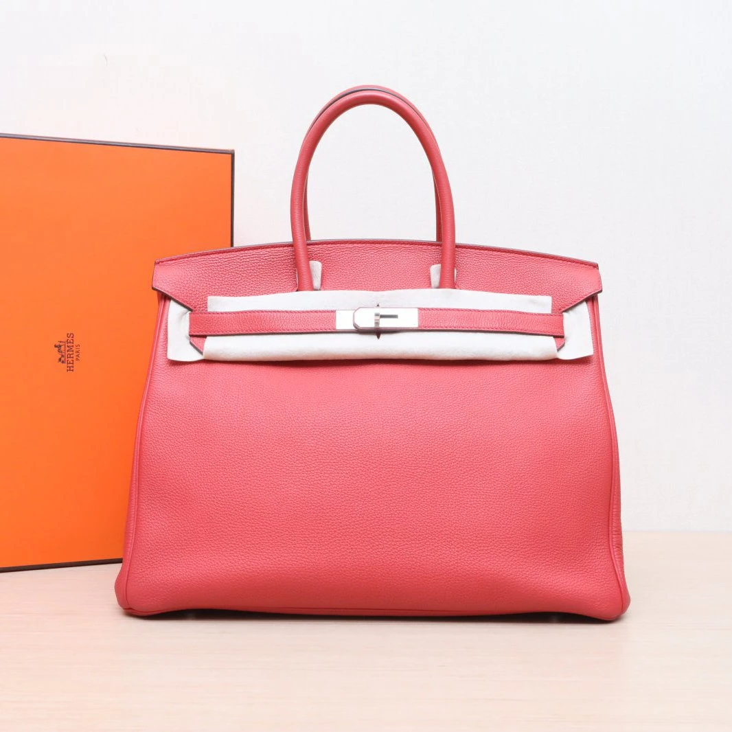 95新 Hermes/爱马仕 小花姑姑 Birkin 35 X刻 银扣包