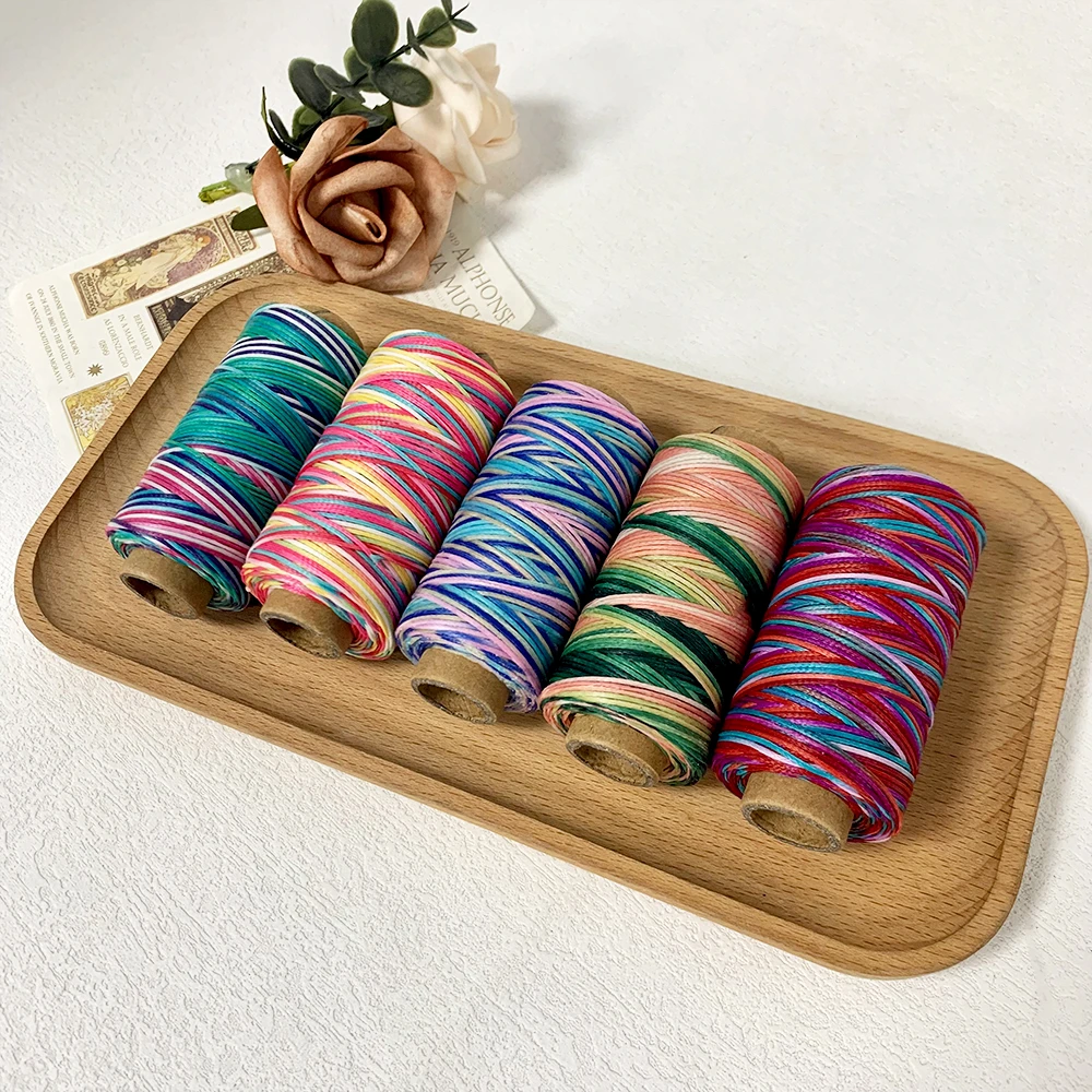 艺高【直播间专拍】1.0mm段染扁蜡线五彩色高品质中卷50g手工扁蜡线