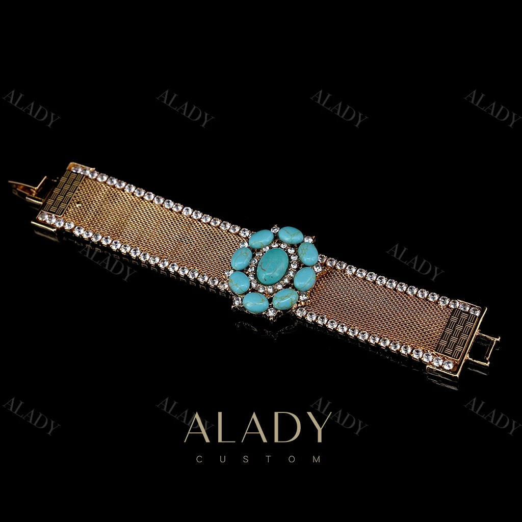 合金合成锆石手链 【海风华韵】手工密织腕带大气时尚款手链