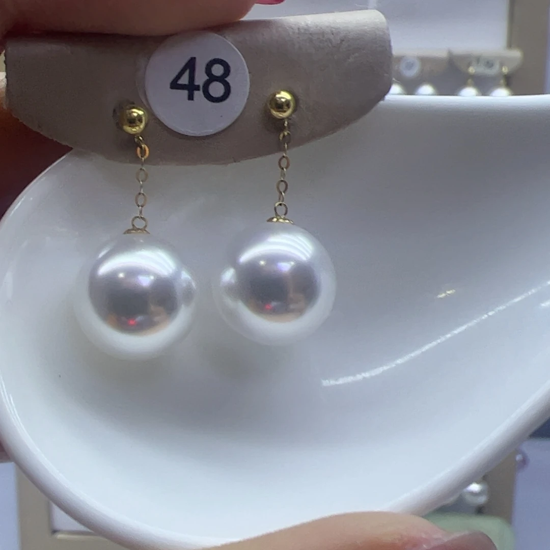 淡水珍珠耳饰18K金镶嵌
