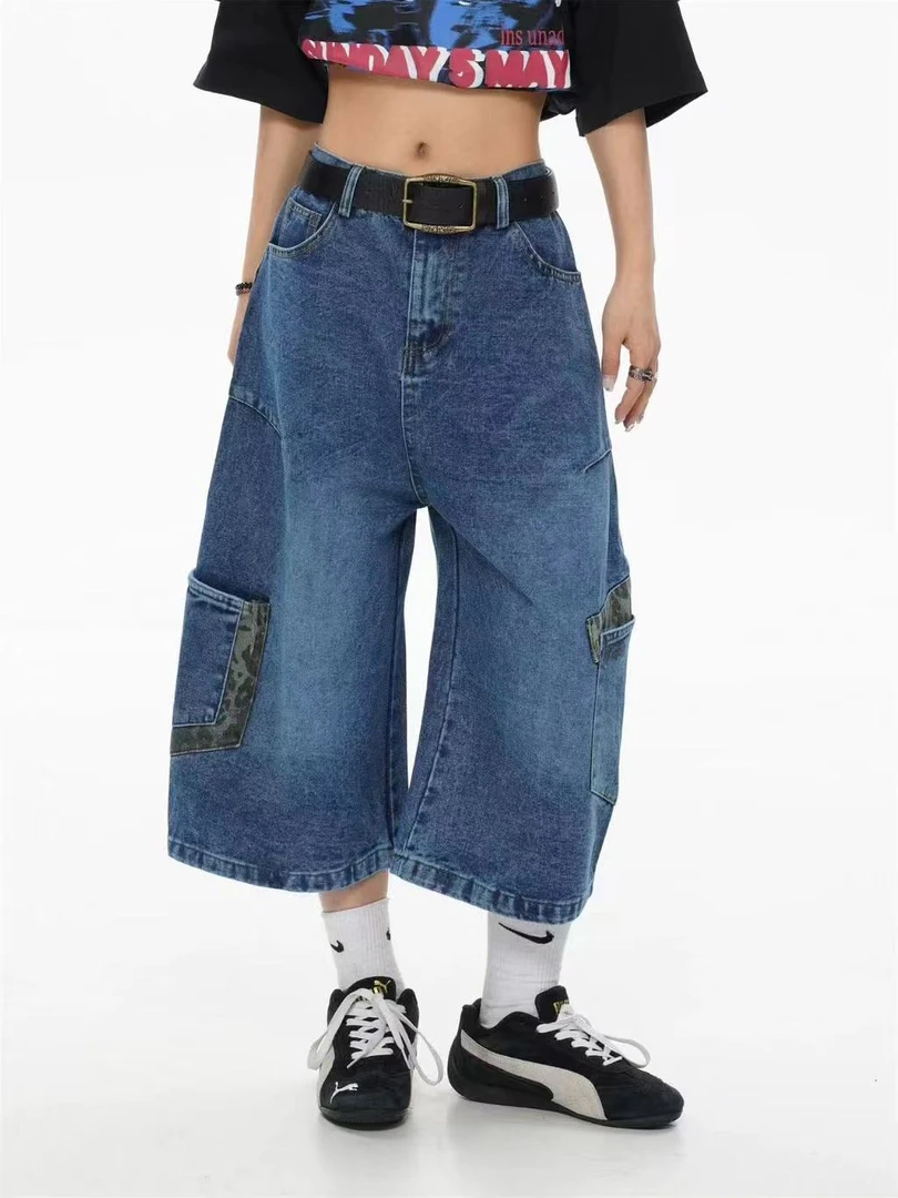 【西江月】星空长裤|做旧阔腿复古牛仔七分裤