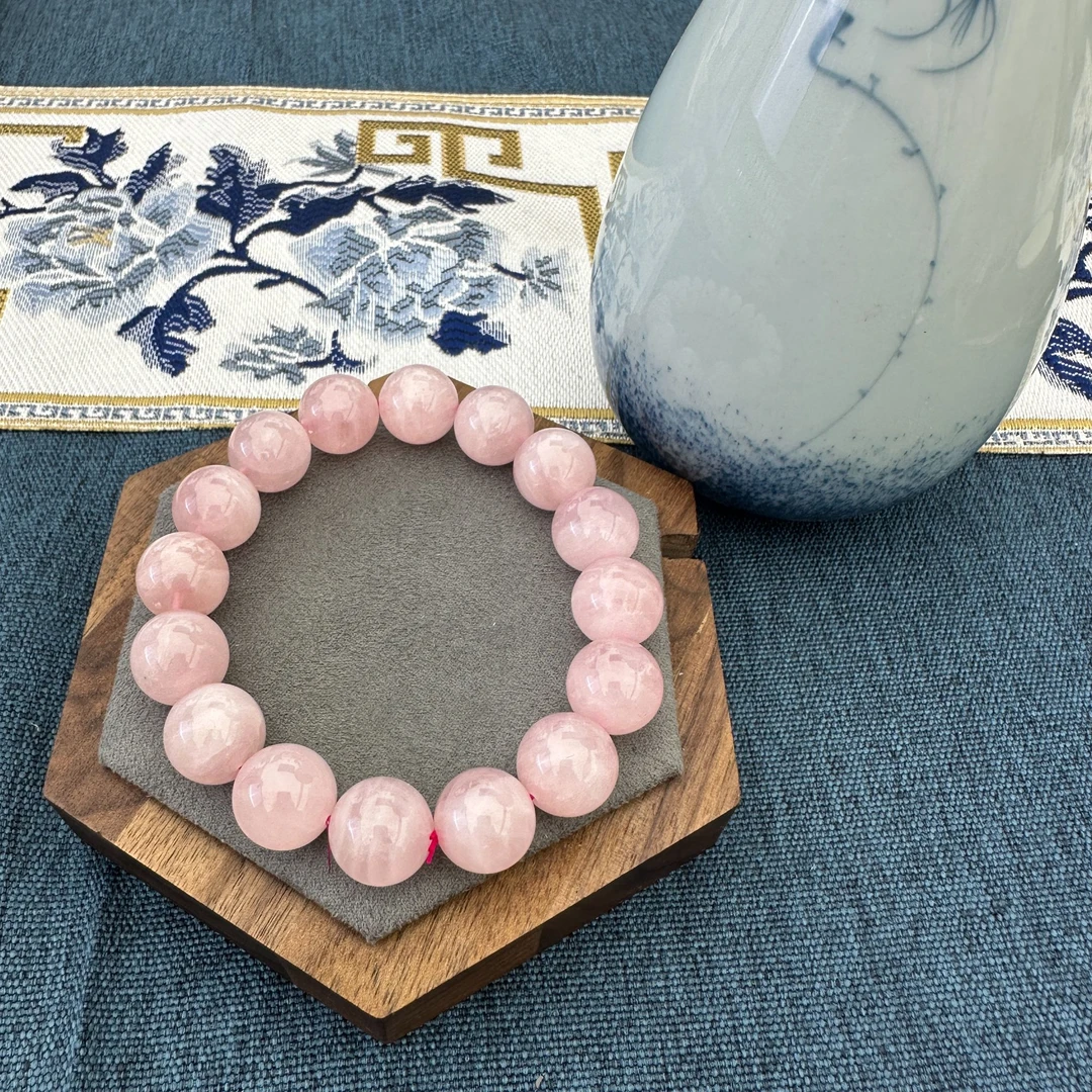天然粉水晶手串 3466