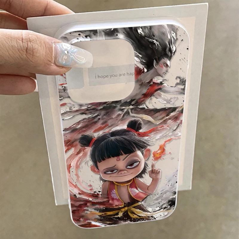 Lucky水墨火苗哪吒适用iPhone15/16pro透白1411手机壳13苹果12套