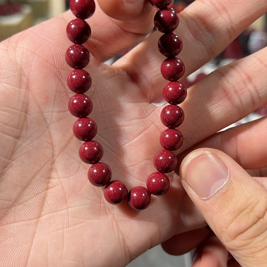 含辰砂工艺品紫金砂8mm串25颗珠子