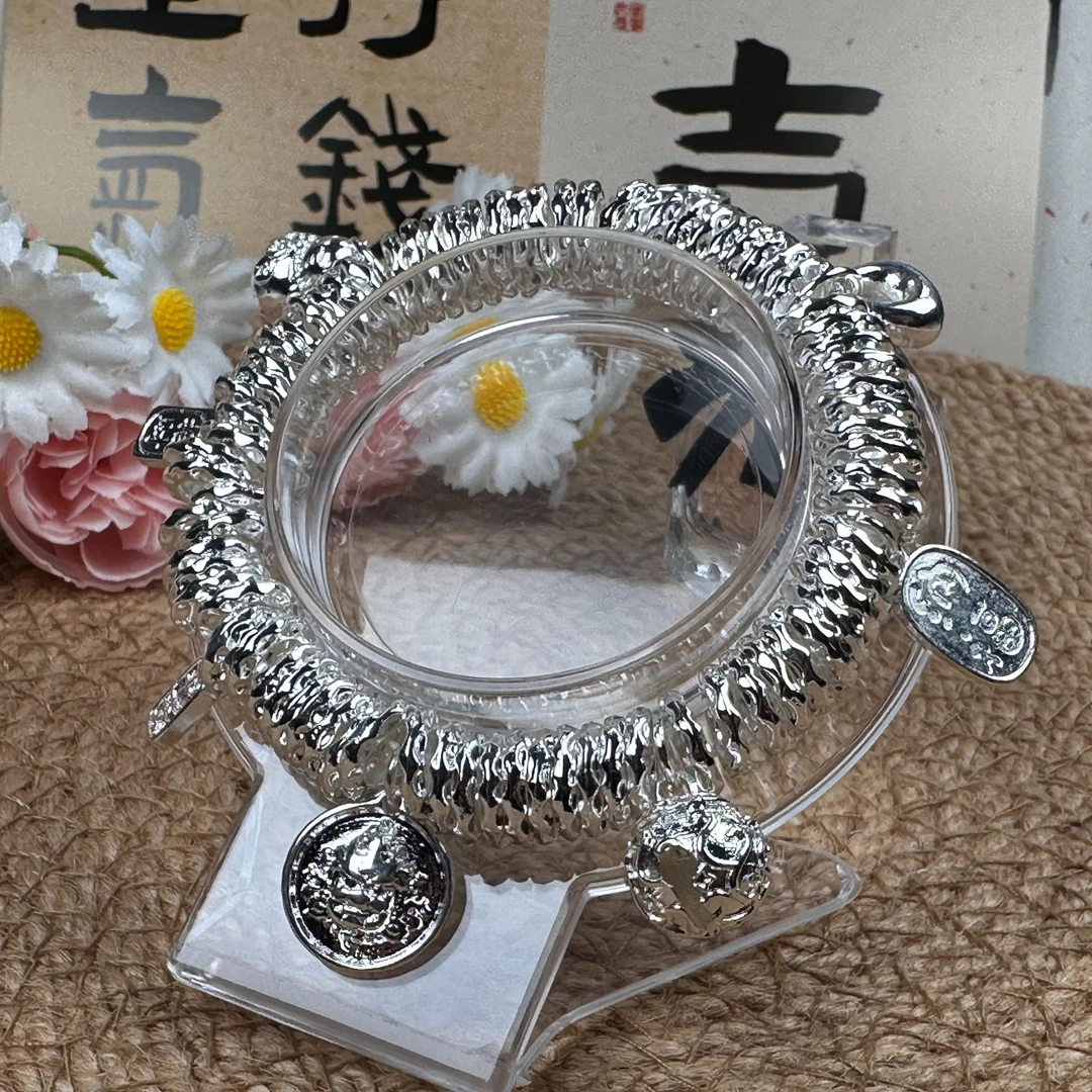 足银手链 黄财神招财猫吉言盘缠足银999手串满盘缠手链大克重时尚