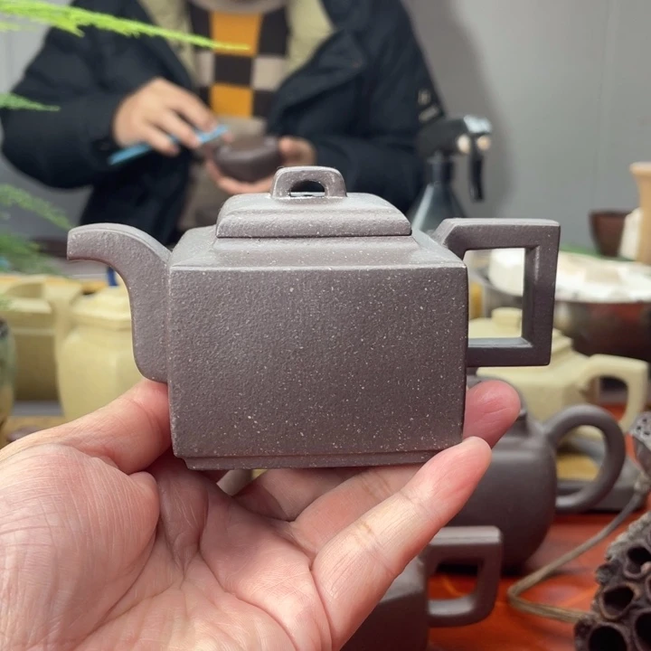 紫砂茶壶原矿无添加手磨料紫泥亚明四方