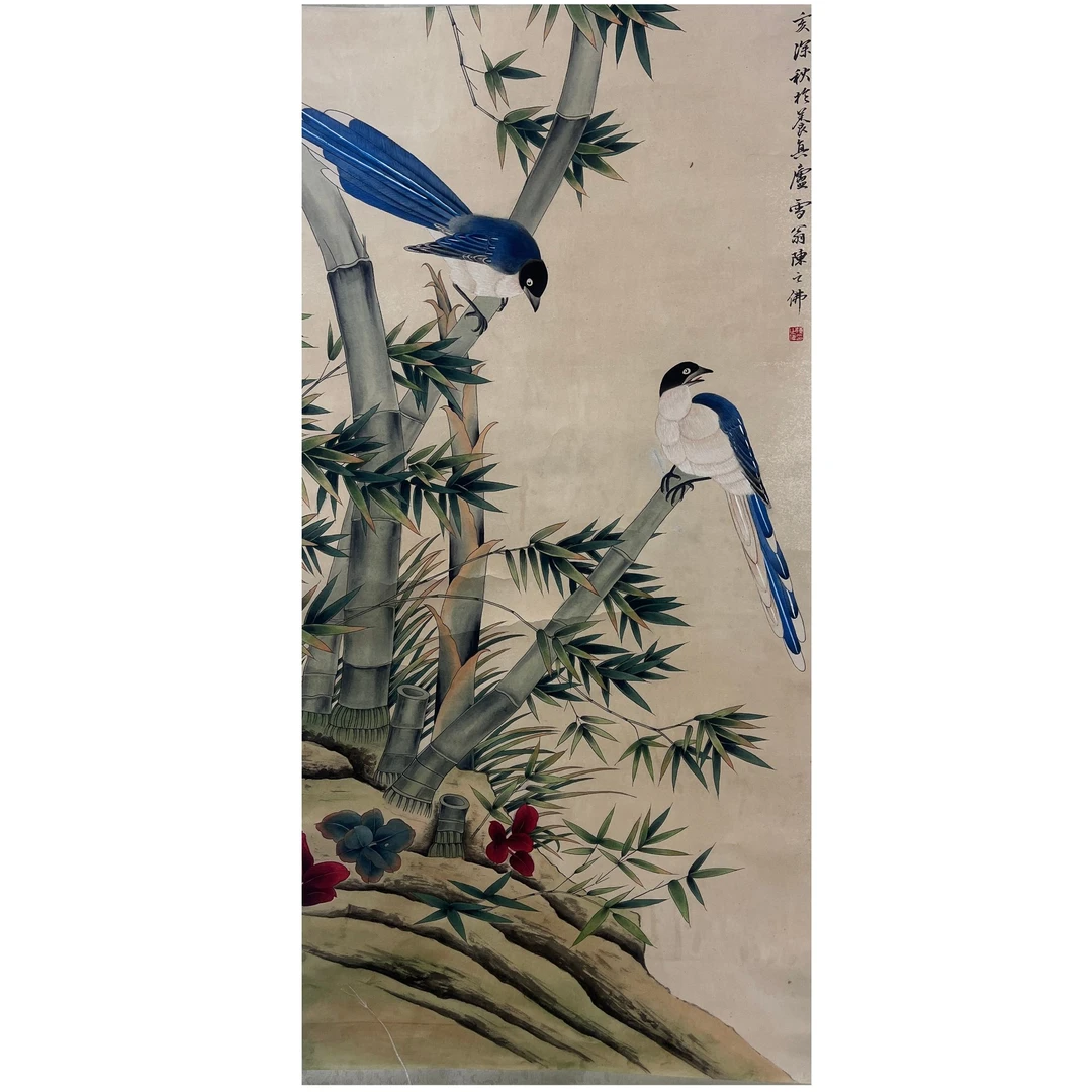 陈ZF款 花鸟绘画立轴137×67 8.2 平尺