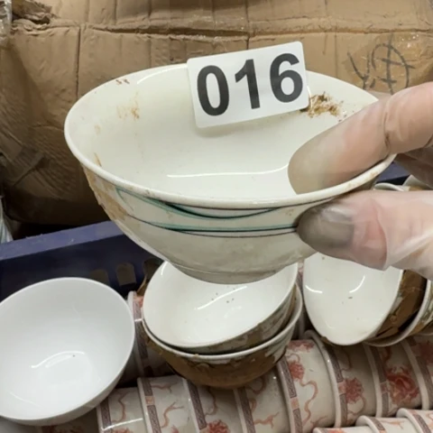 泥塑磁州窑尾货碗口径11.5一只