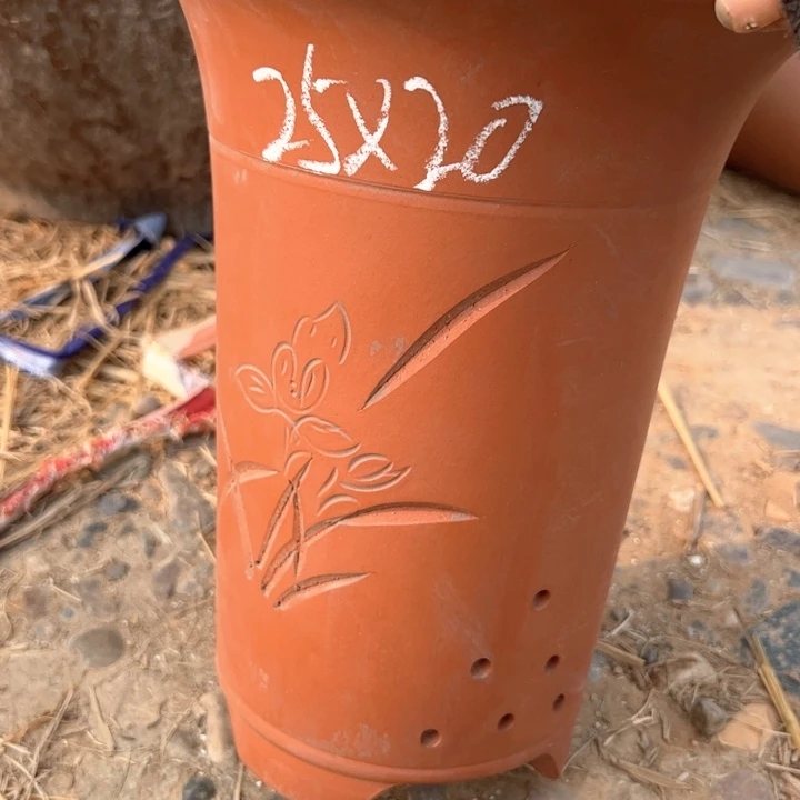 红陶紫砂兰花盆微瑕