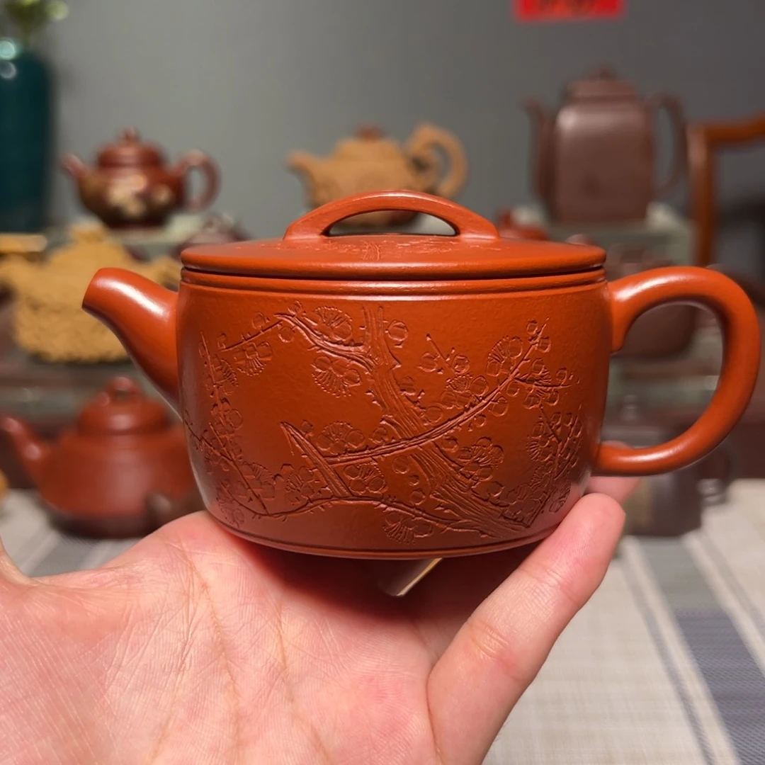 茶壶紫砂全手工小煤窑朱泥大口汉瓦170cc