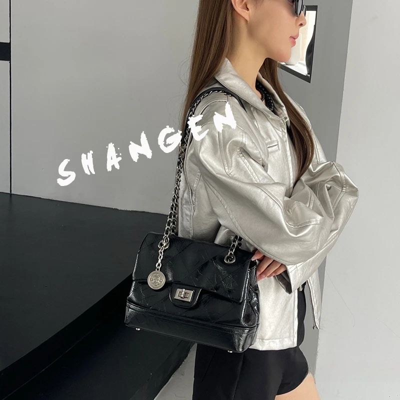 【尚恩CC】ZT-D9629-1-黑色-25*9*17轻奢时尚女士新款单肩斜挎包