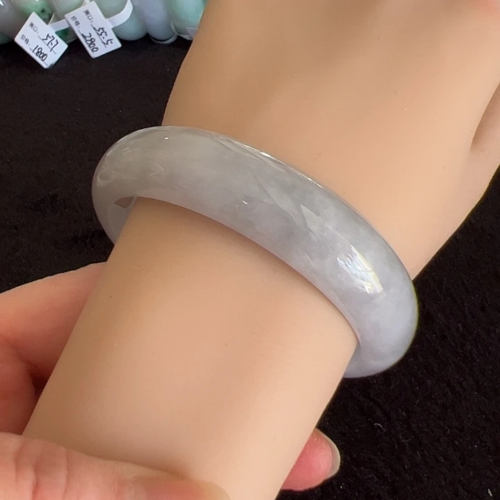 翡翠未镶嵌手镯编号75950圈口58.5