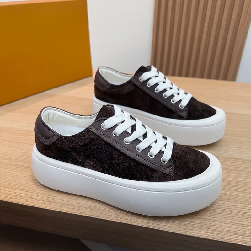 高端轻奢牛反绒厚底增高板鞋早秋新款透气百搭时尚低帮休闲男皮鞋