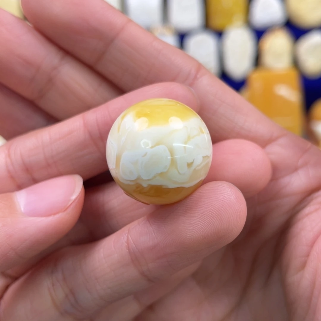 蜜蜡裸石未镶嵌琥珀蜜蜡珠子卡21.4mm