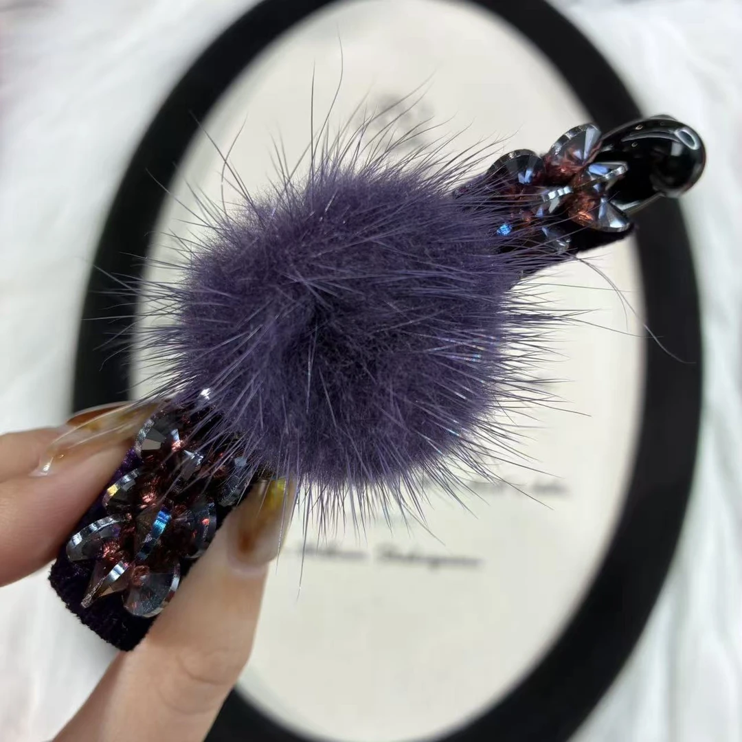 远远（YY094）发夹香蕉夹紫色气质时尚复古8cm