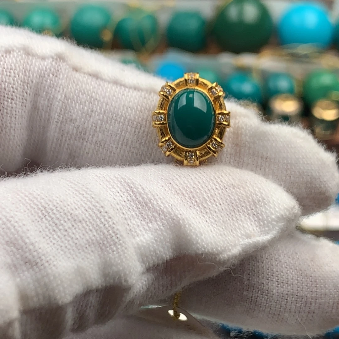 绿松石18K金镶嵌绿松石