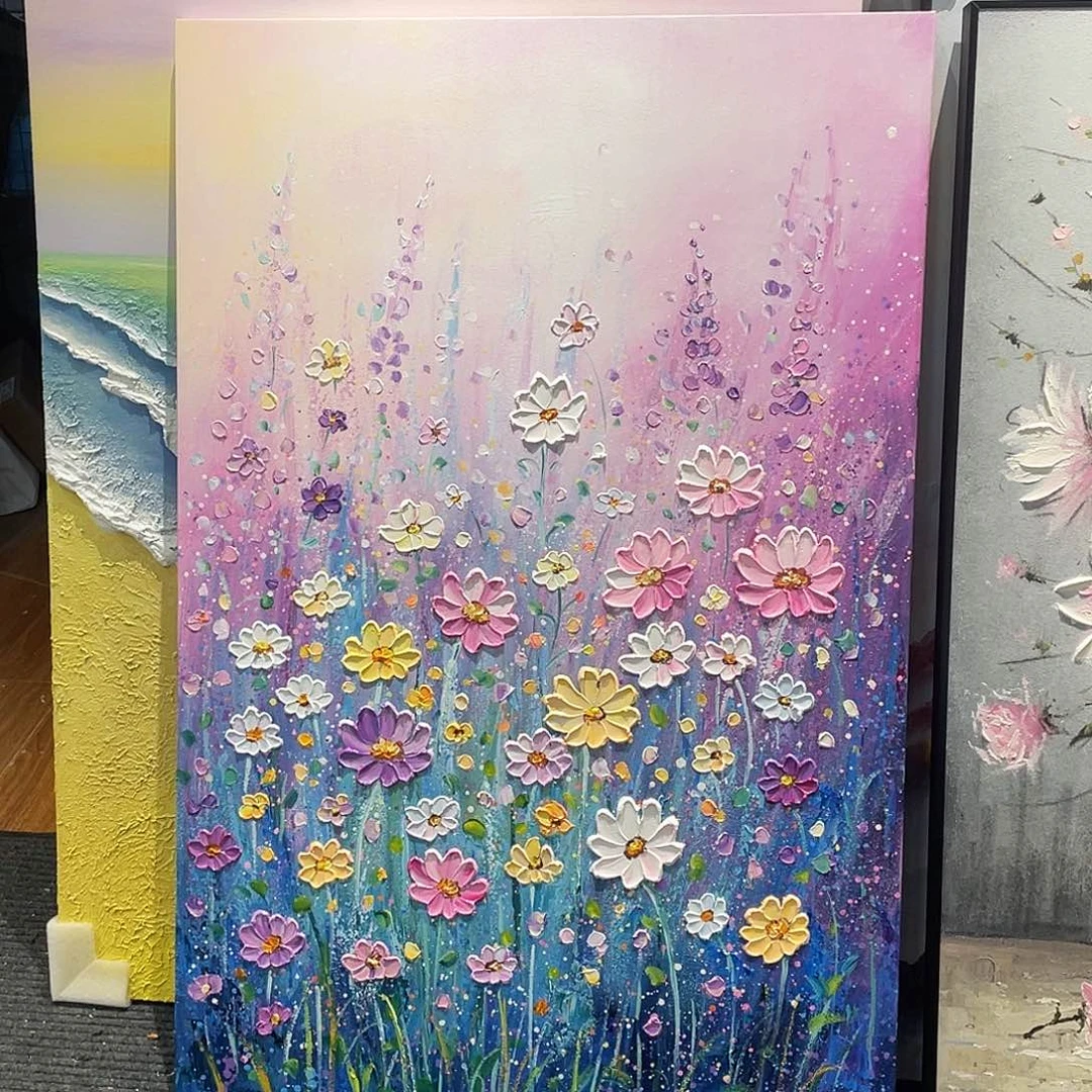 竖款80.120黑框紫色花