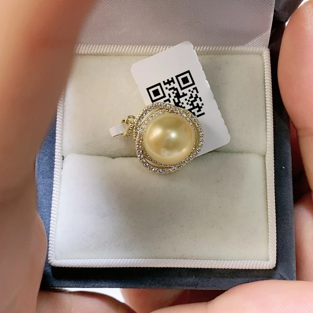 海水珍珠耳饰银S925镶嵌