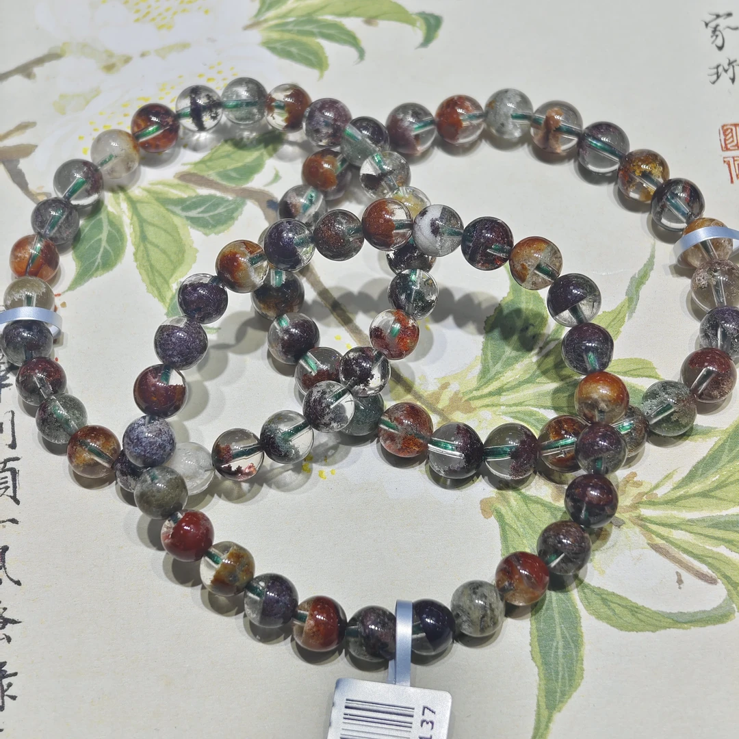 【书记甄选】天然四季幽灵单圈手链 多样性发一件 约7mm XL3409