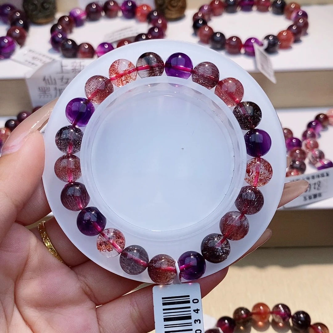 未镶嵌水晶手链黑加侖超七9+