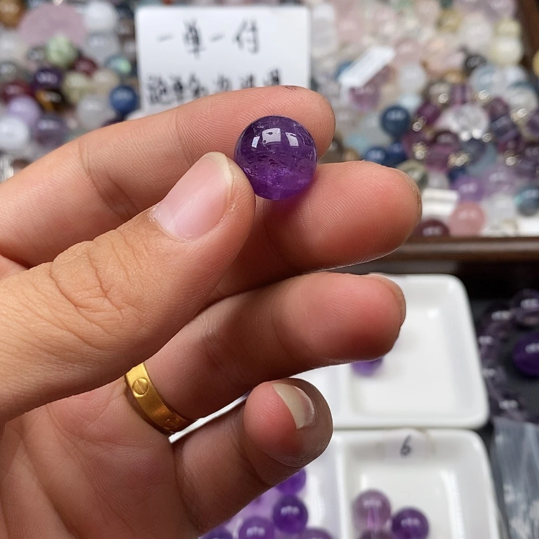 紫晶珠宝半成品未镶嵌13.5mm紫水晶单珠