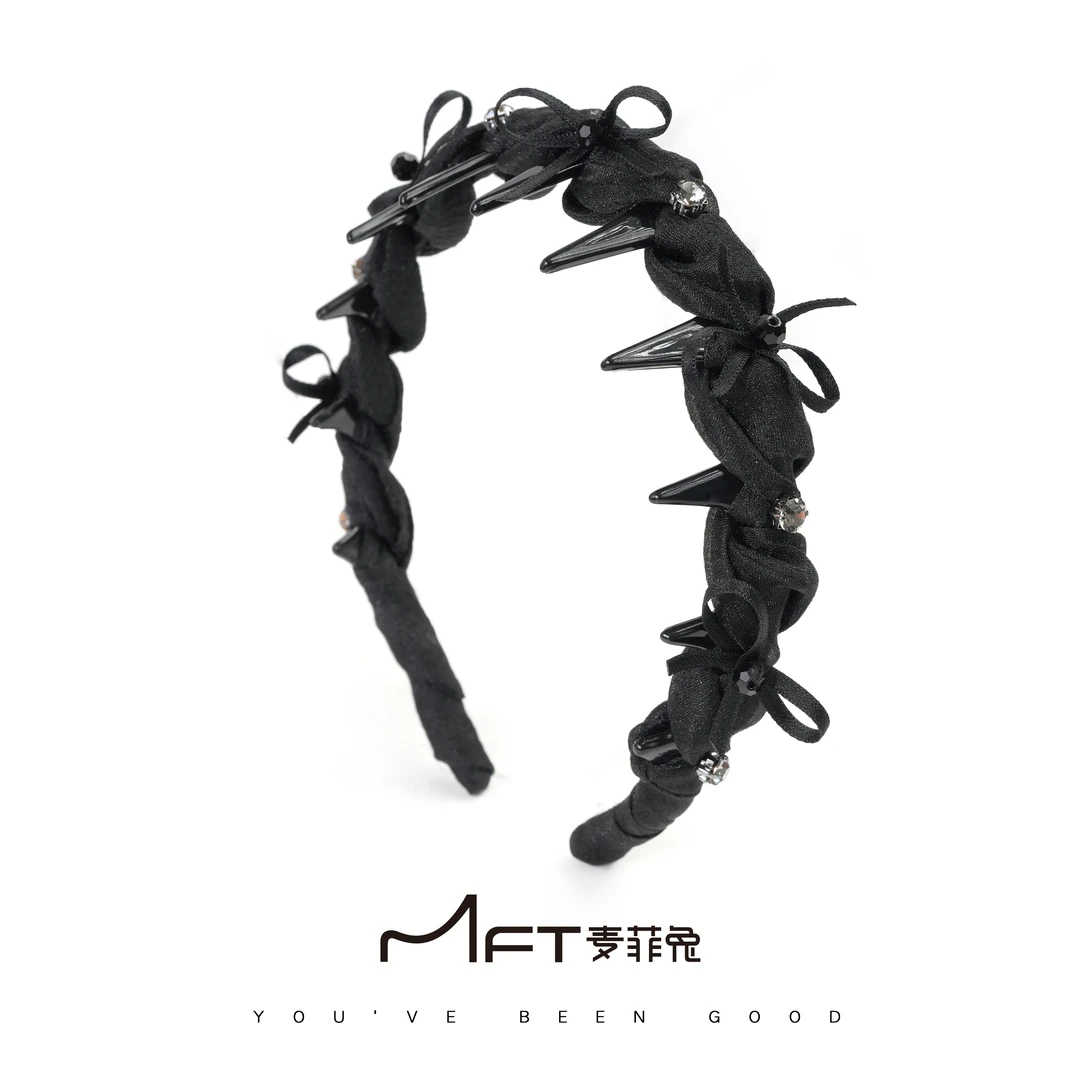 【清婉发箍】新款高颅顶时尚蝴蝶结发饰波浪