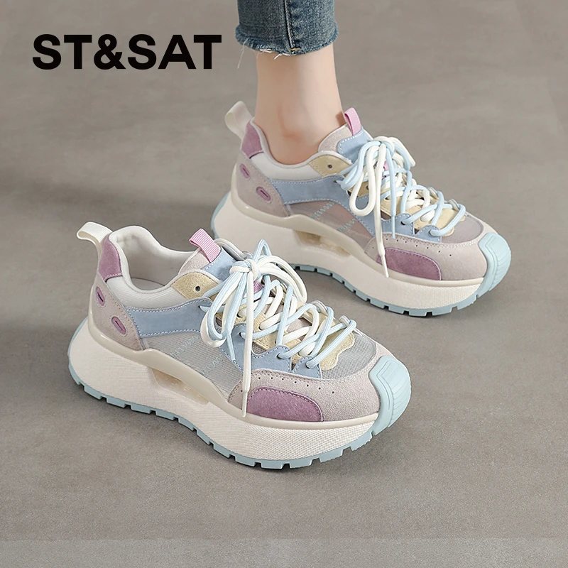 星期六百搭小众鞋子2025新款夏季显脚小老爹鞋休闲户外运动鞋女士