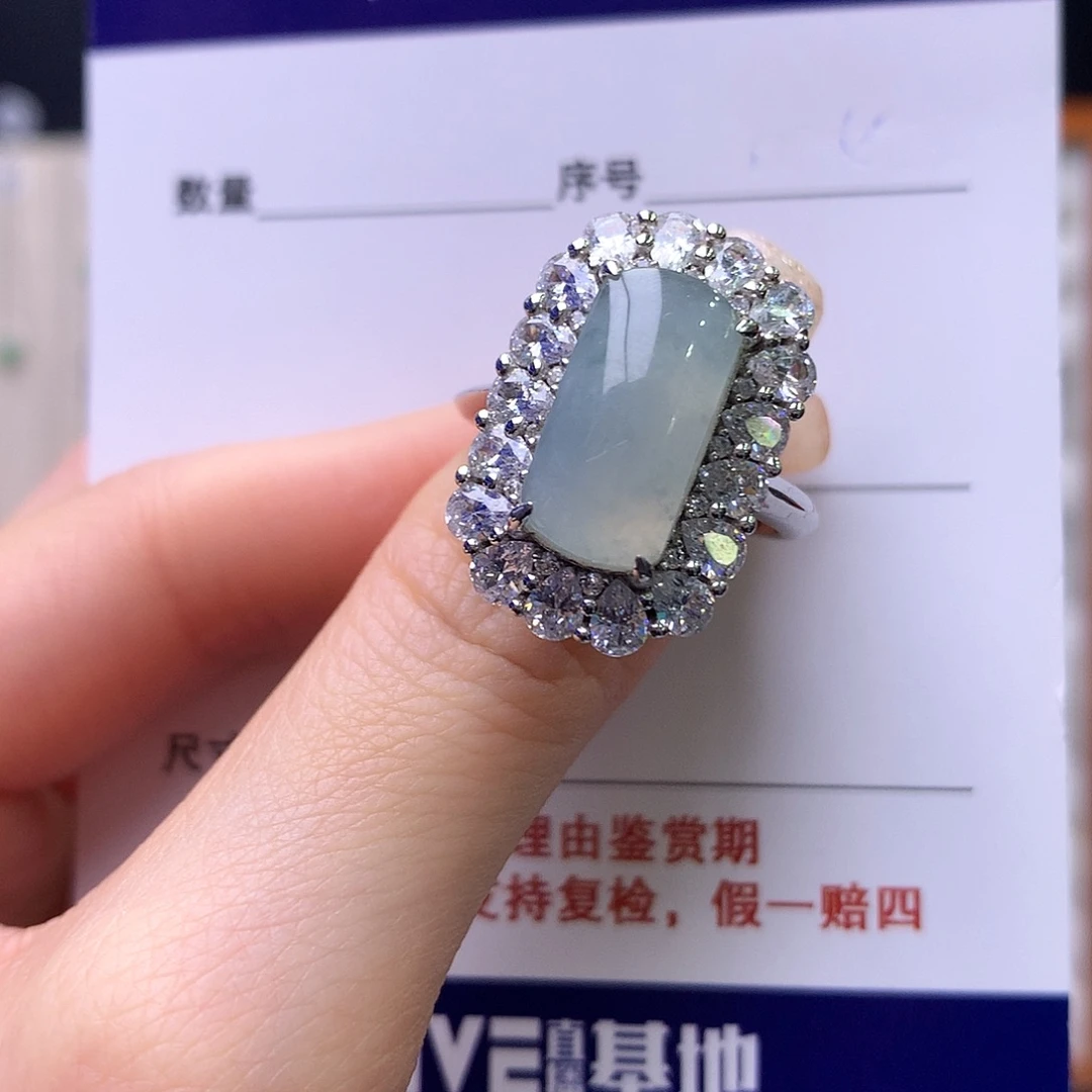 翡翠银S925镶嵌戒指119