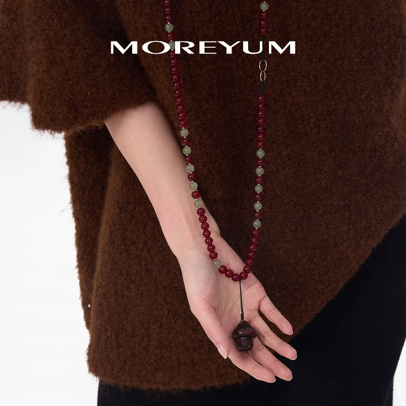 muyang/慕阳 钛钢琉璃项链 时尚百搭编织手工拼接璃畔项链秋冬