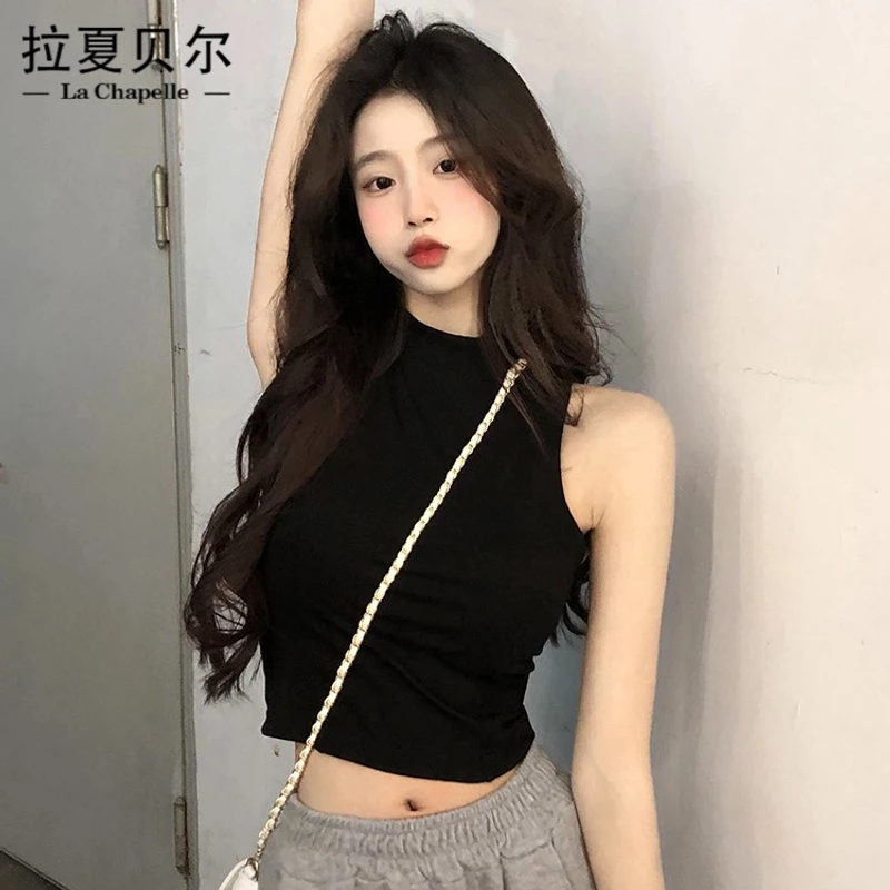 栖纪女装春夏季女背心打底外穿性感修身设计感显瘦棉质辣妹短款