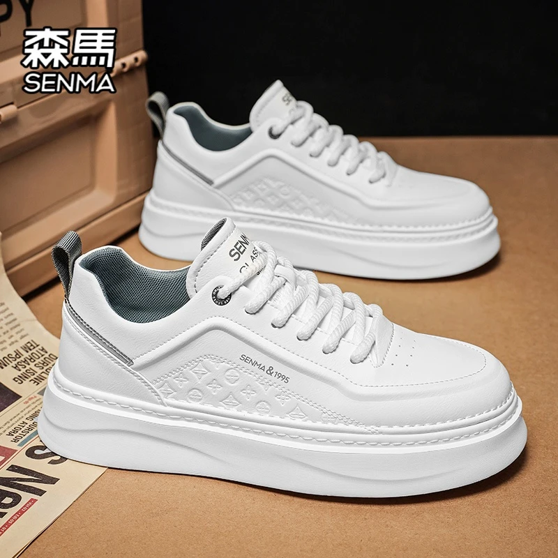 SENMA/森马男鞋冬季新款百搭小白鞋男士运动休闲板鞋厚底学生潮鞋