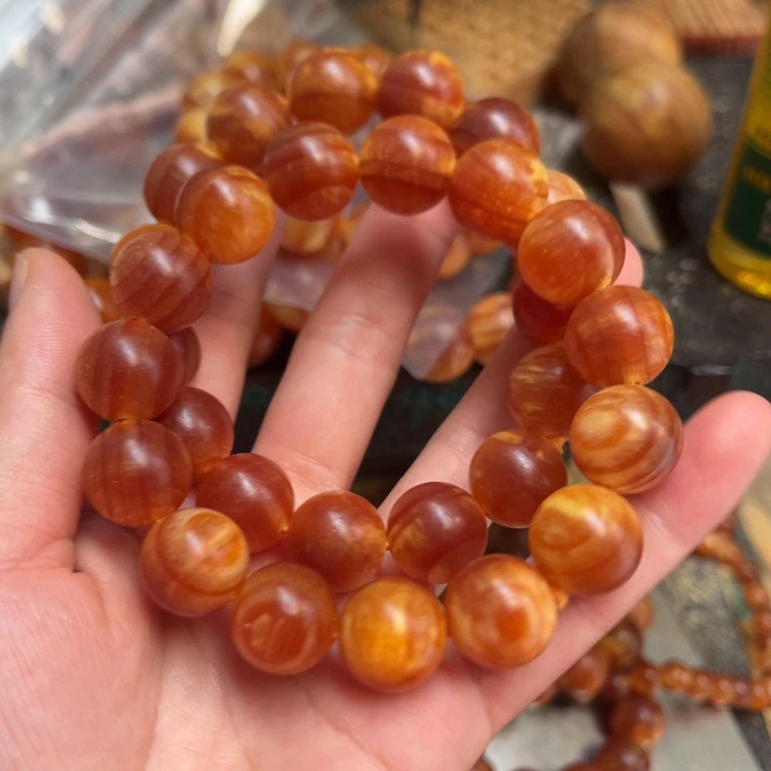 华***虎手串/手链松木（琥珀木）1.5冰透2条